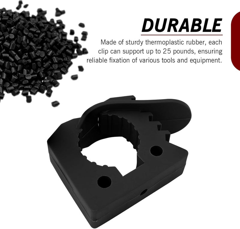 Qurbuns 4 PCS Quick Release Rubber Clamp Mount Kit, Fits 1-1/5" to 1-1/2" Diameter Tool Handles, Multi-Purpose Quick Fist Mount Clamps, Universal for Truck UTV ATV Offroad RV Boat (Black) - Image 5